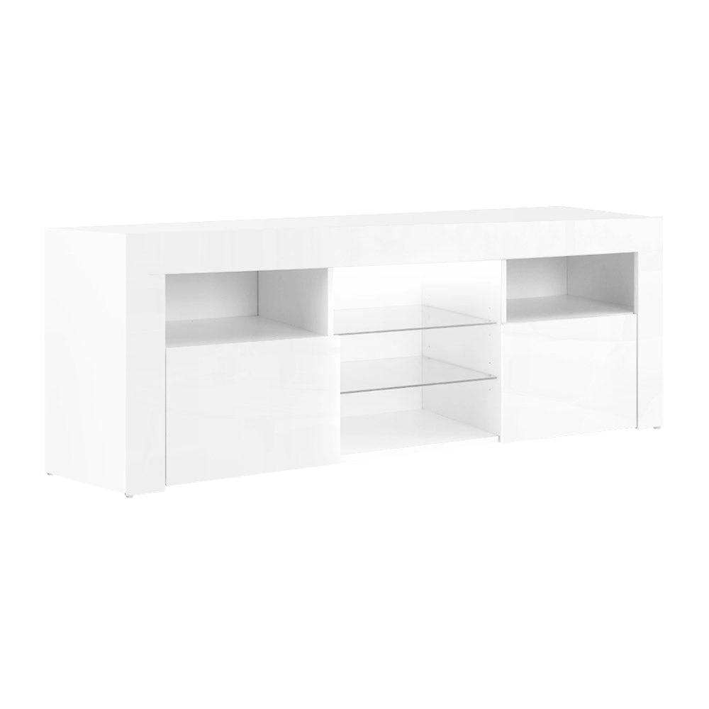 Radiance LED Entertainment Unit with 3 Shelves | White