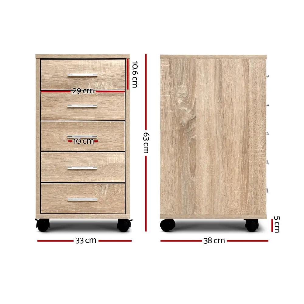 Compact Organizer Filing Cabinet | Wood | 63cm