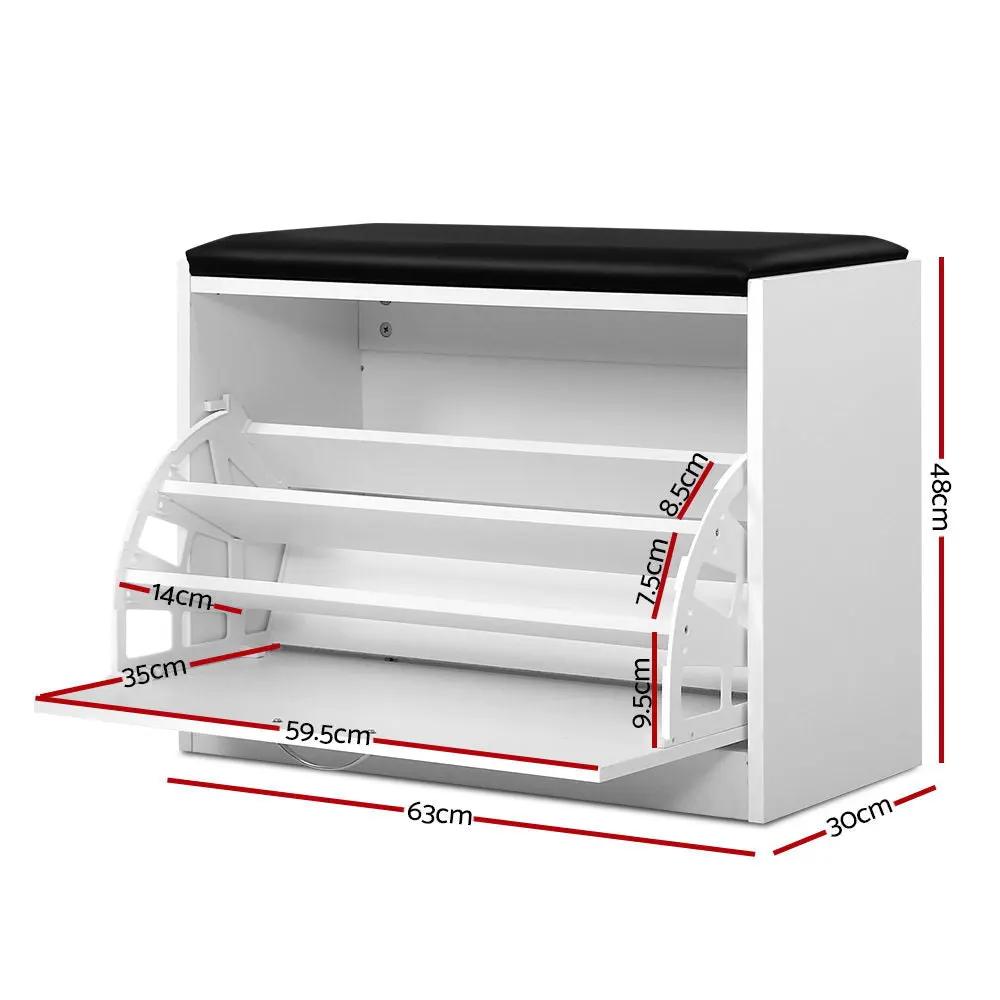 Luxe Shoe Storage Bench | White