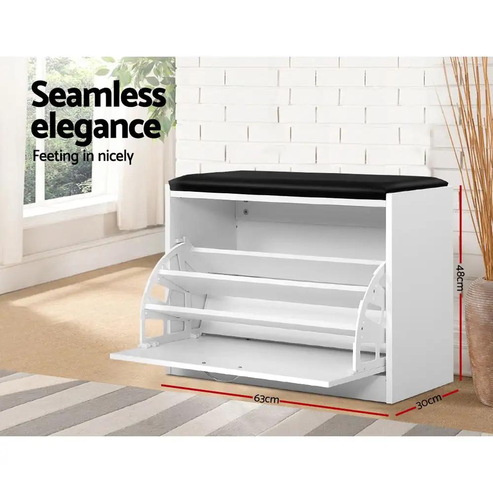 Luxe Shoe Storage Bench | White