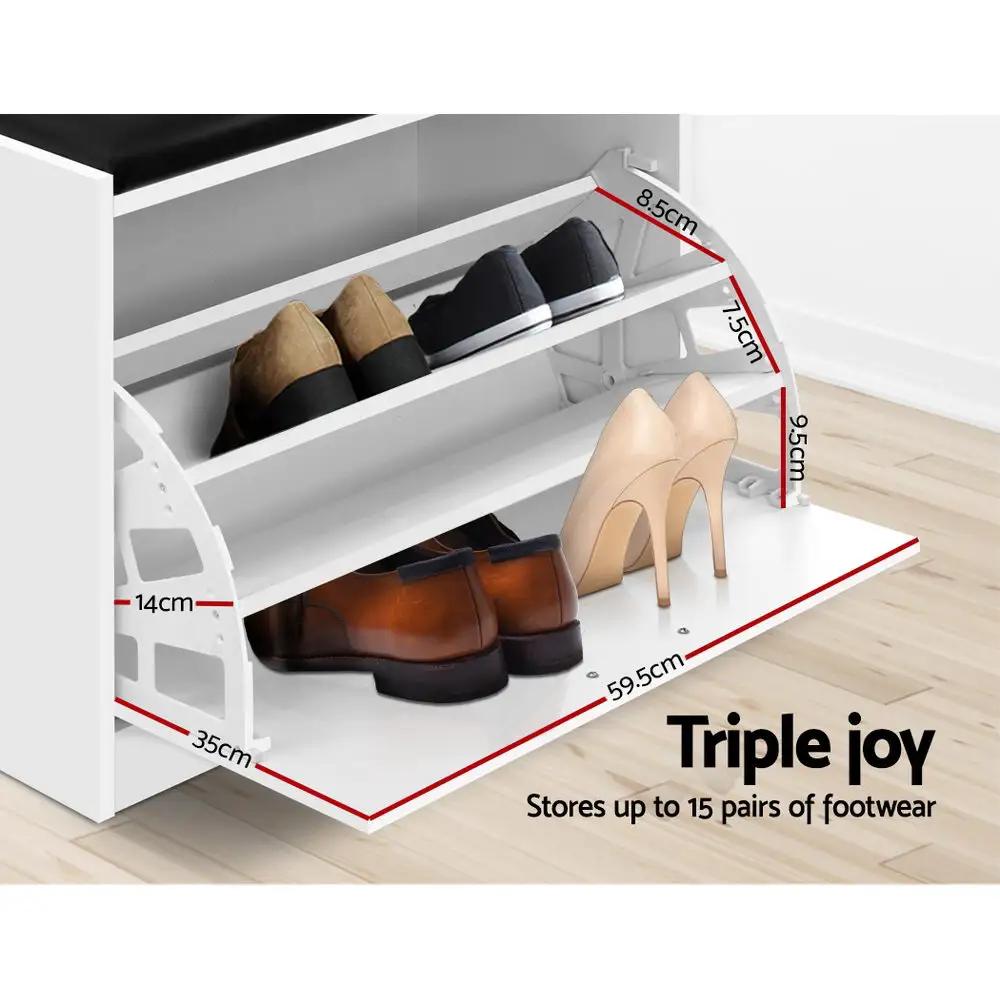 Luxe Shoe Storage Bench | White