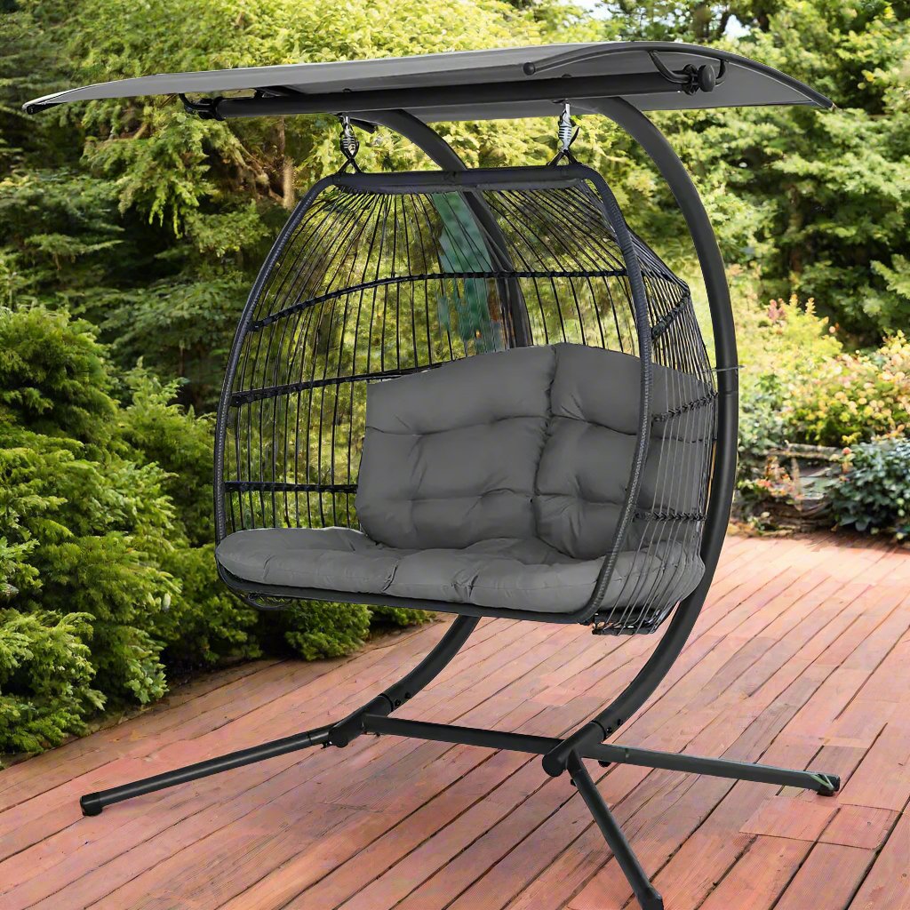 Horizon Duo Hanging Pod Chair | Grey