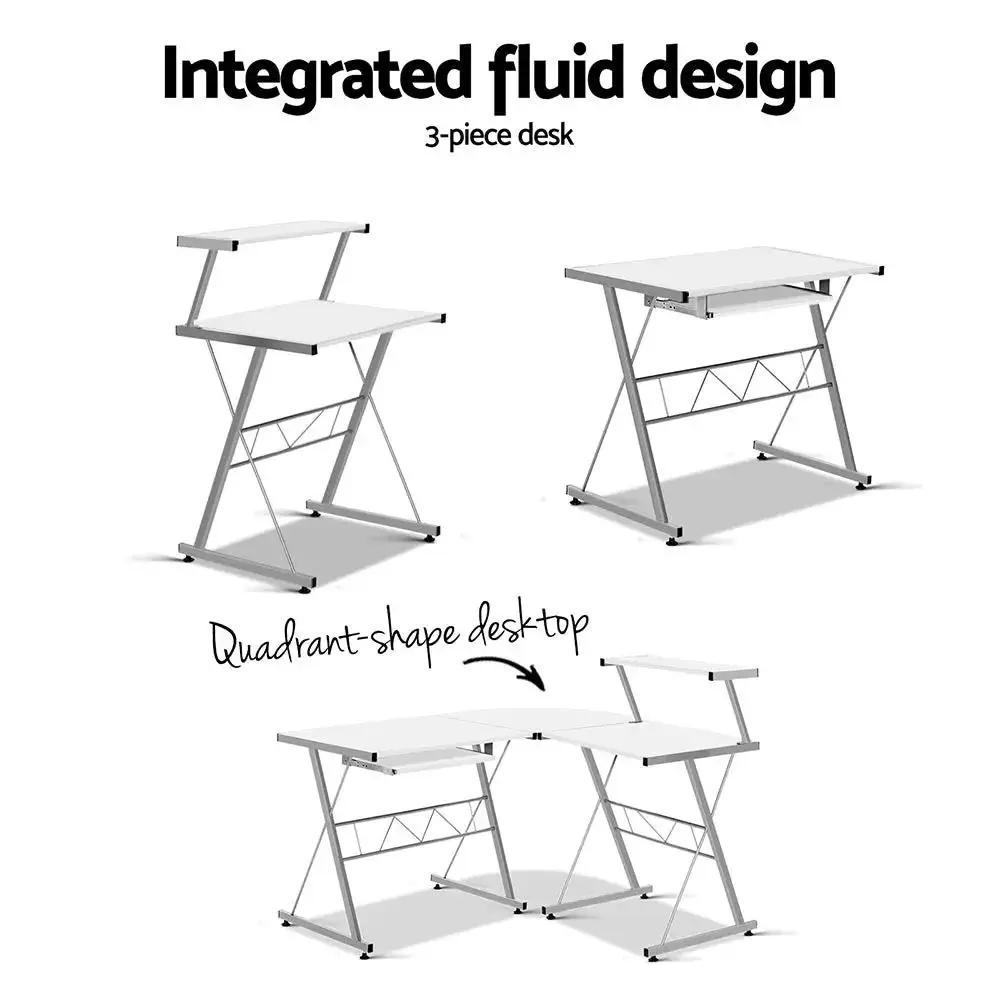 Elegance Pro Corner Desk | White