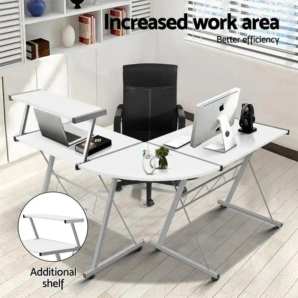 Elegance Pro Corner Desk | White