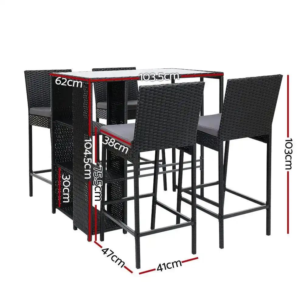 Elite Oasis 5-Piece Bar Set | Black