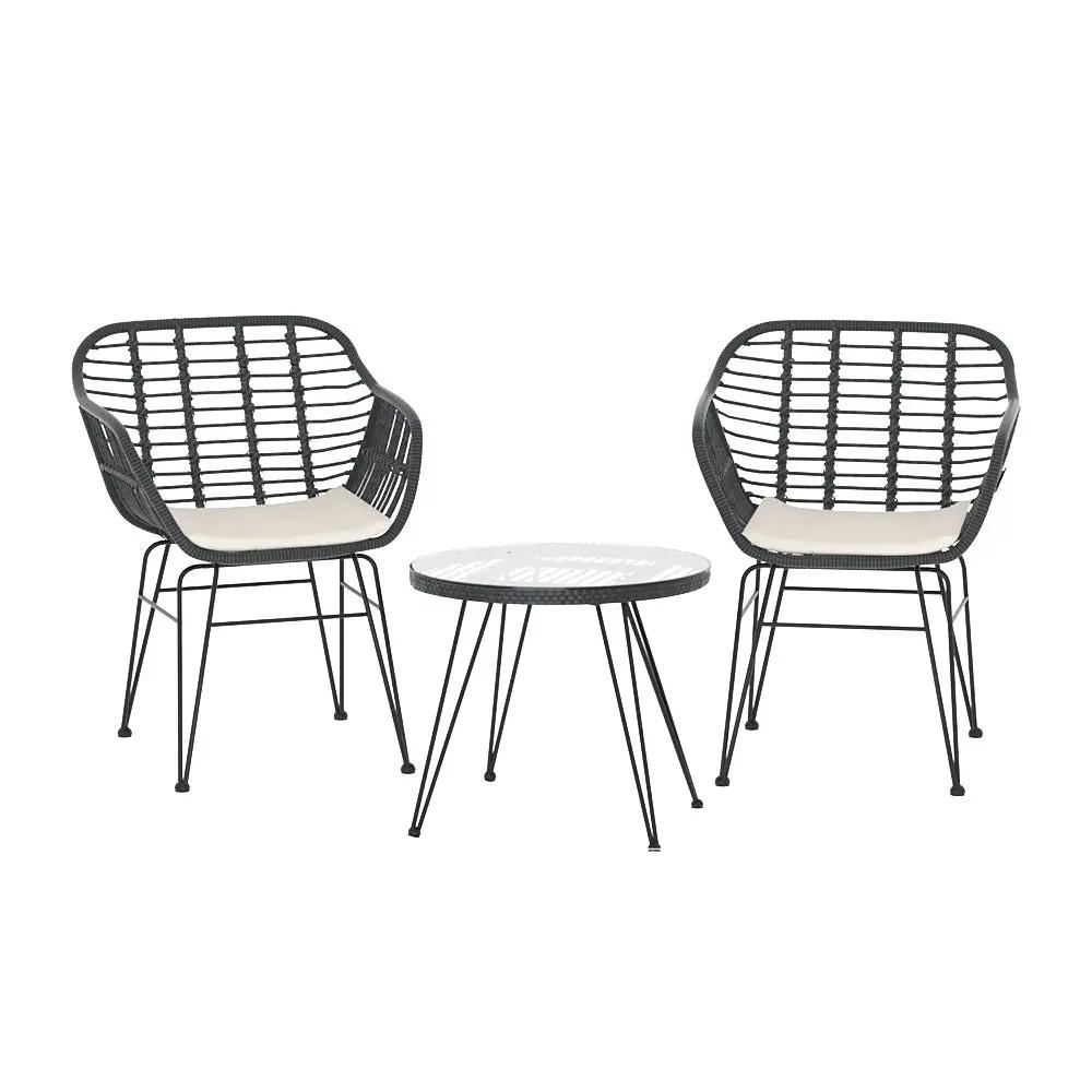 Solara 2-Seater Outdoor Bistro Lounge Set | Grey