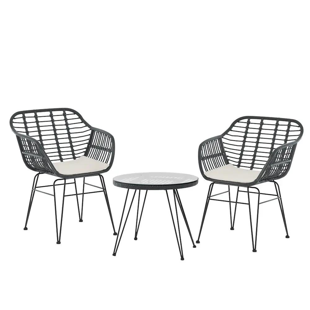 Solara 2-Seater Outdoor Bistro Lounge Set | Grey