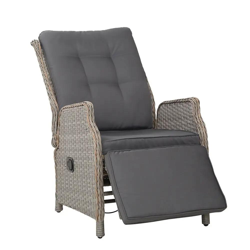 Serenity Luxe Wicker Recliner | Grey