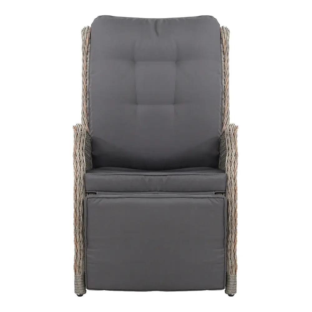 Serenity Luxe Wicker Recliner | Grey