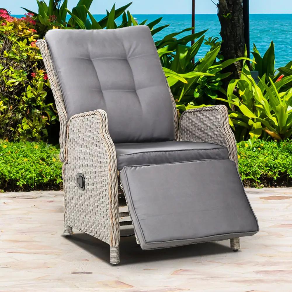 Serenity Luxe Wicker Recliner | Grey