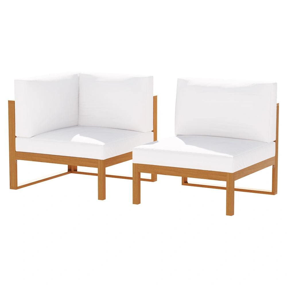 Coastal Retreat 4-Seater Sofa Set | White & Brown