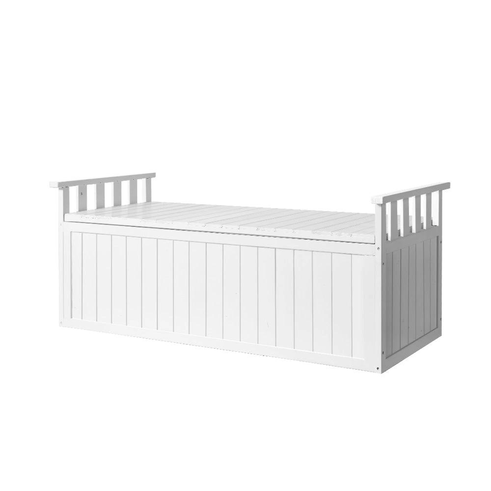 GardenGlow Storage Bench | White | 200L