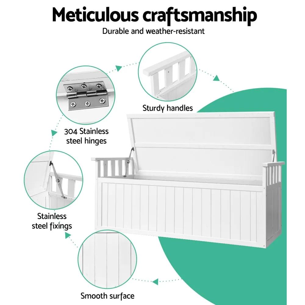 GardenGlow Storage Bench | White | 200L