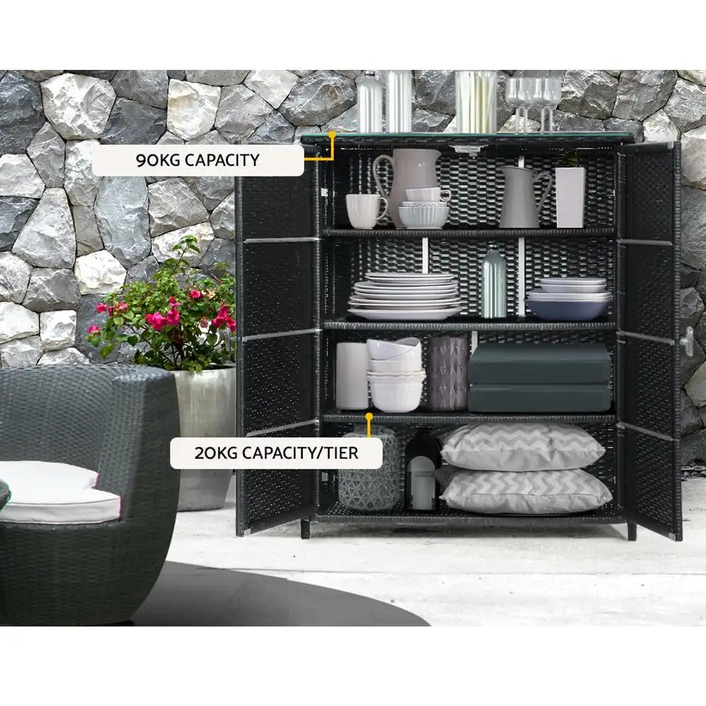 Wicker Wonders Storage Cabinet | Black