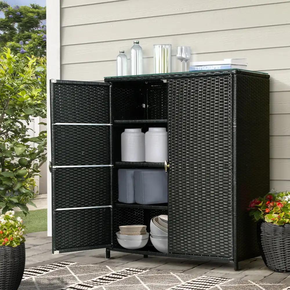 Wicker Wonders Storage Cabinet | Black