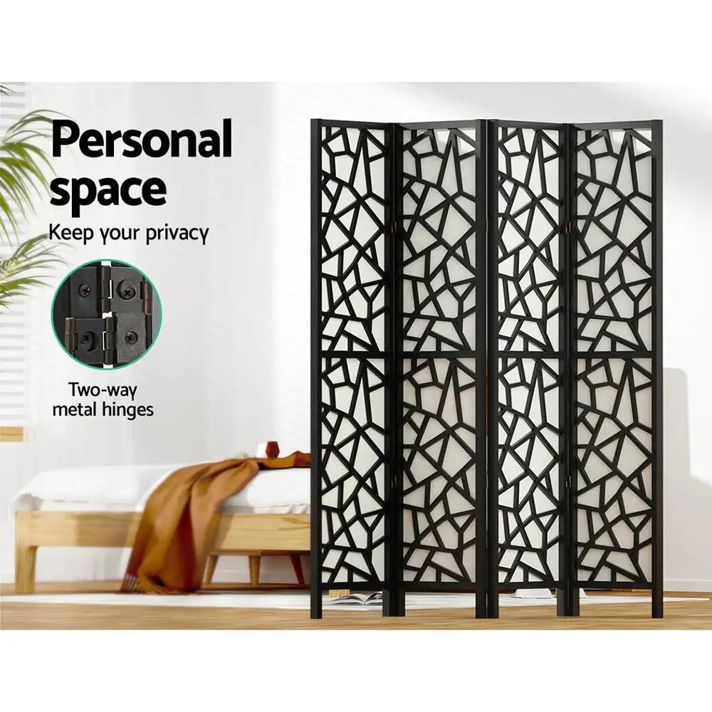 4 Panel Versatile Privacy Room Divider | Black