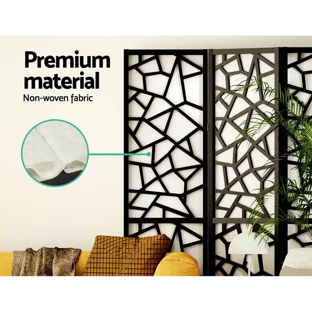 4 Panel Versatile Privacy Room Divider | Black