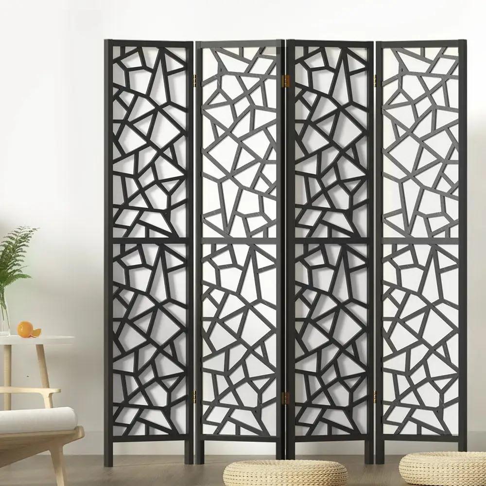 4 Panel Versatile Privacy Room Divider | Black