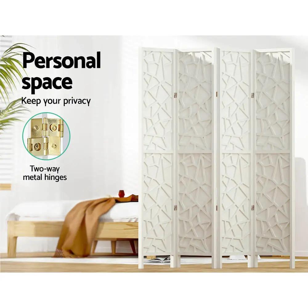 4 Panel Versatile Privacy Room Divider | White