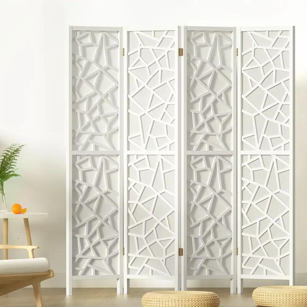 4 Panel Versatile Privacy Room Divider | White