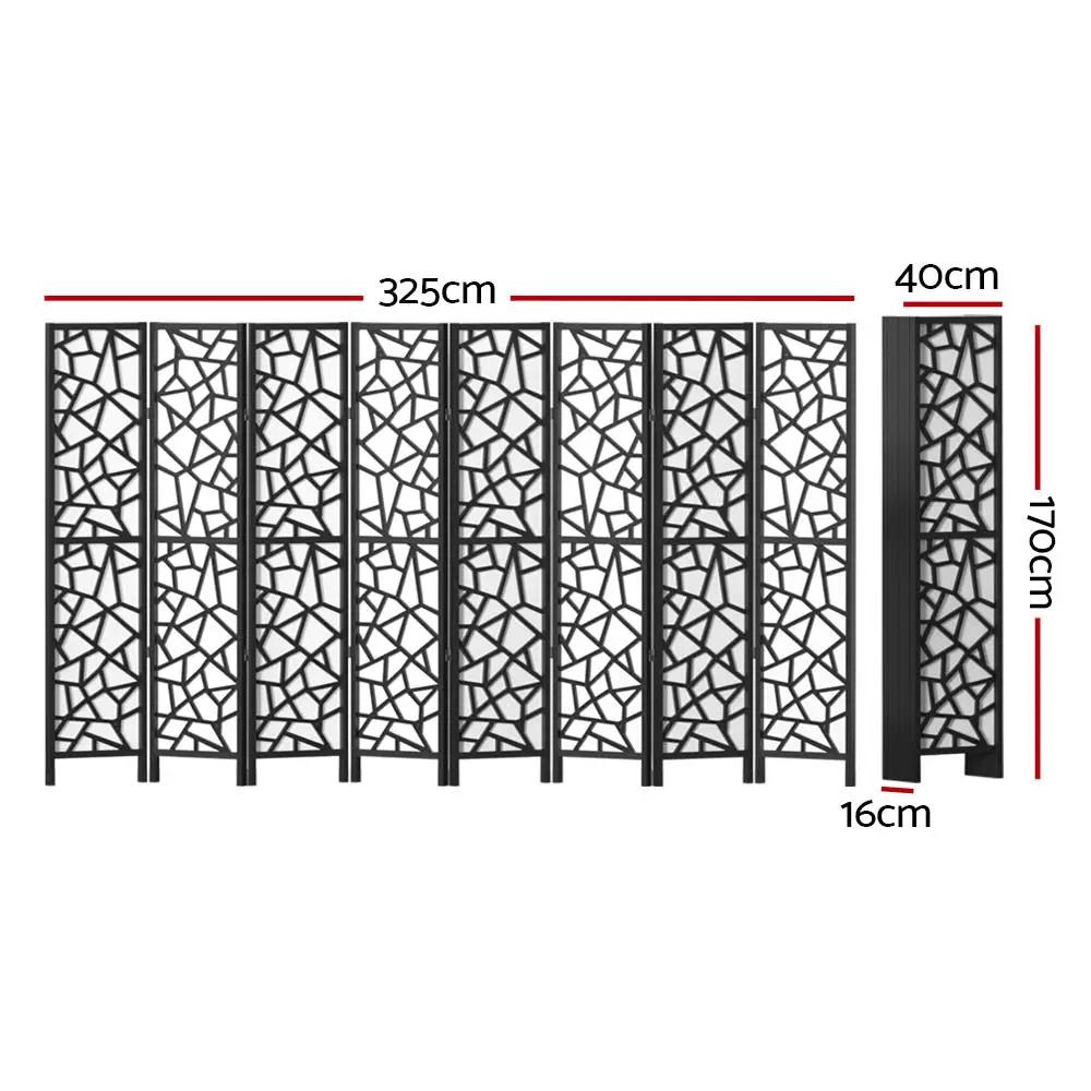 SerenityFlow 8-Panel Room Divider | Black