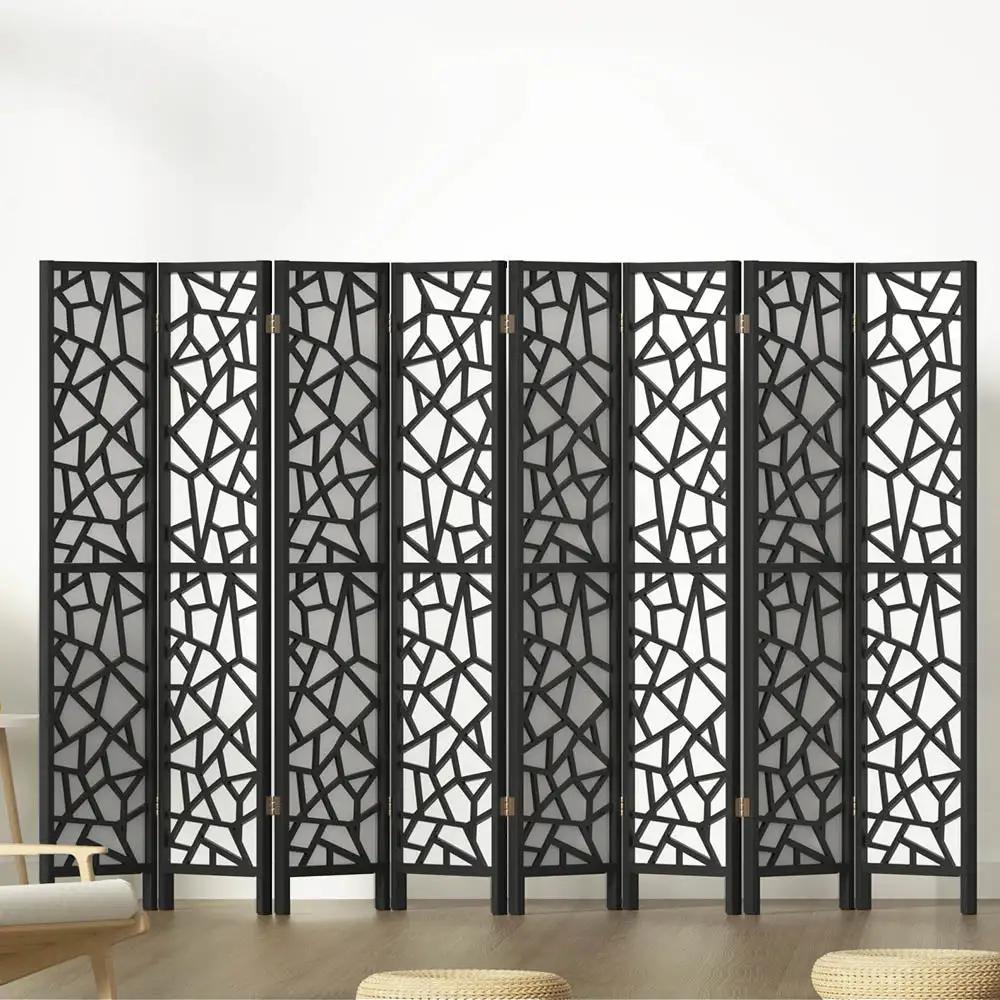 SerenityFlow 8-Panel Room Divider | Black