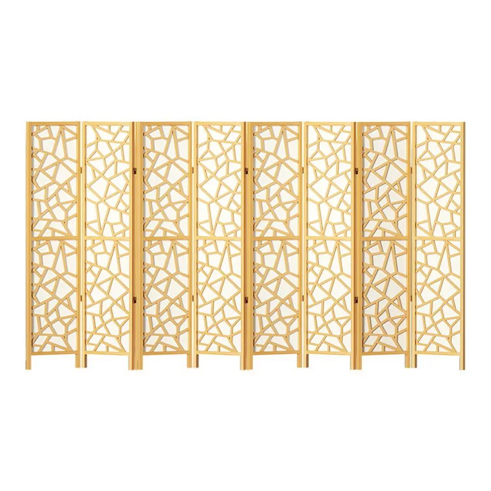 SerenityFlow 8-Panel Room Divider | Natural Wood