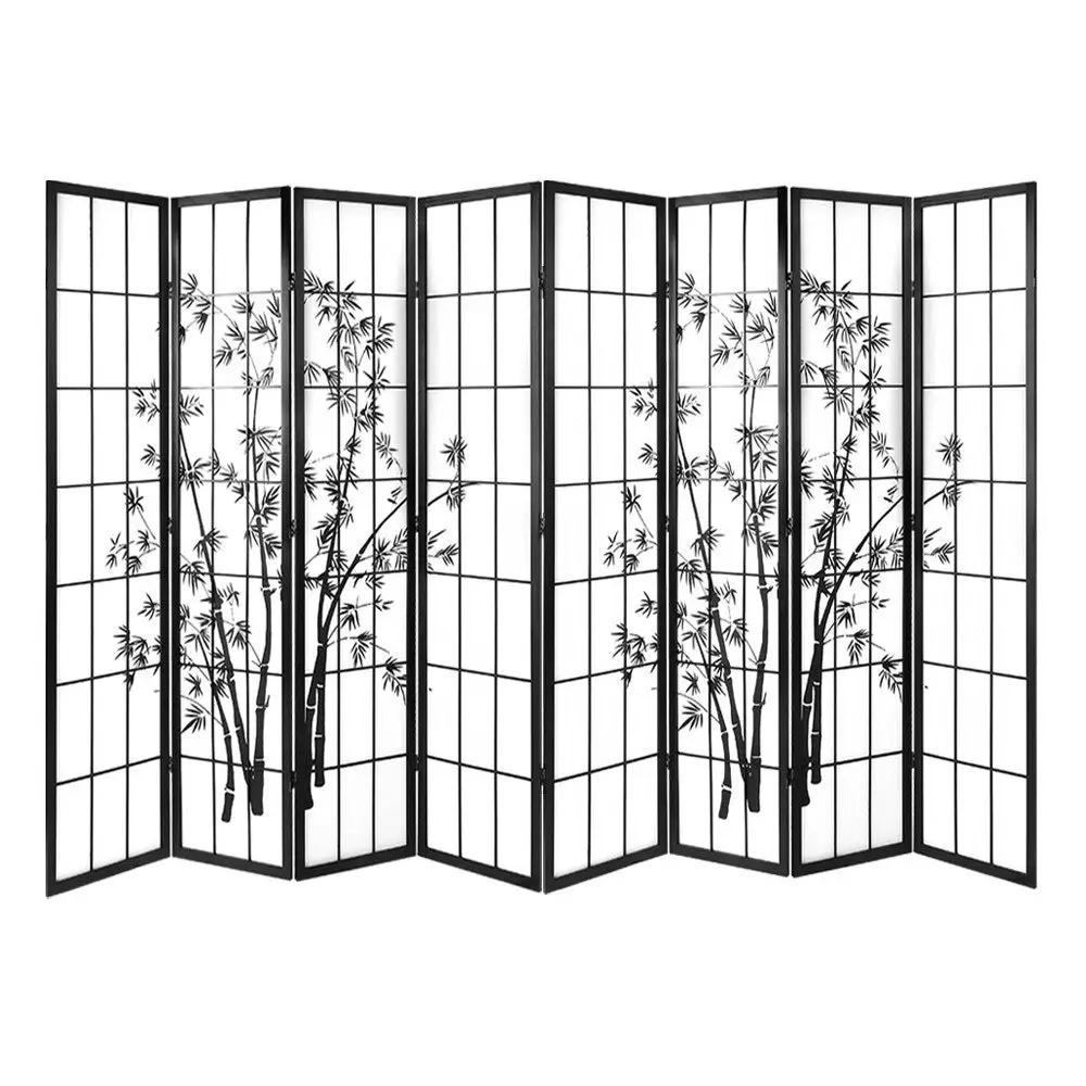 ZenVista 8-Panel Room Divider | Black & White