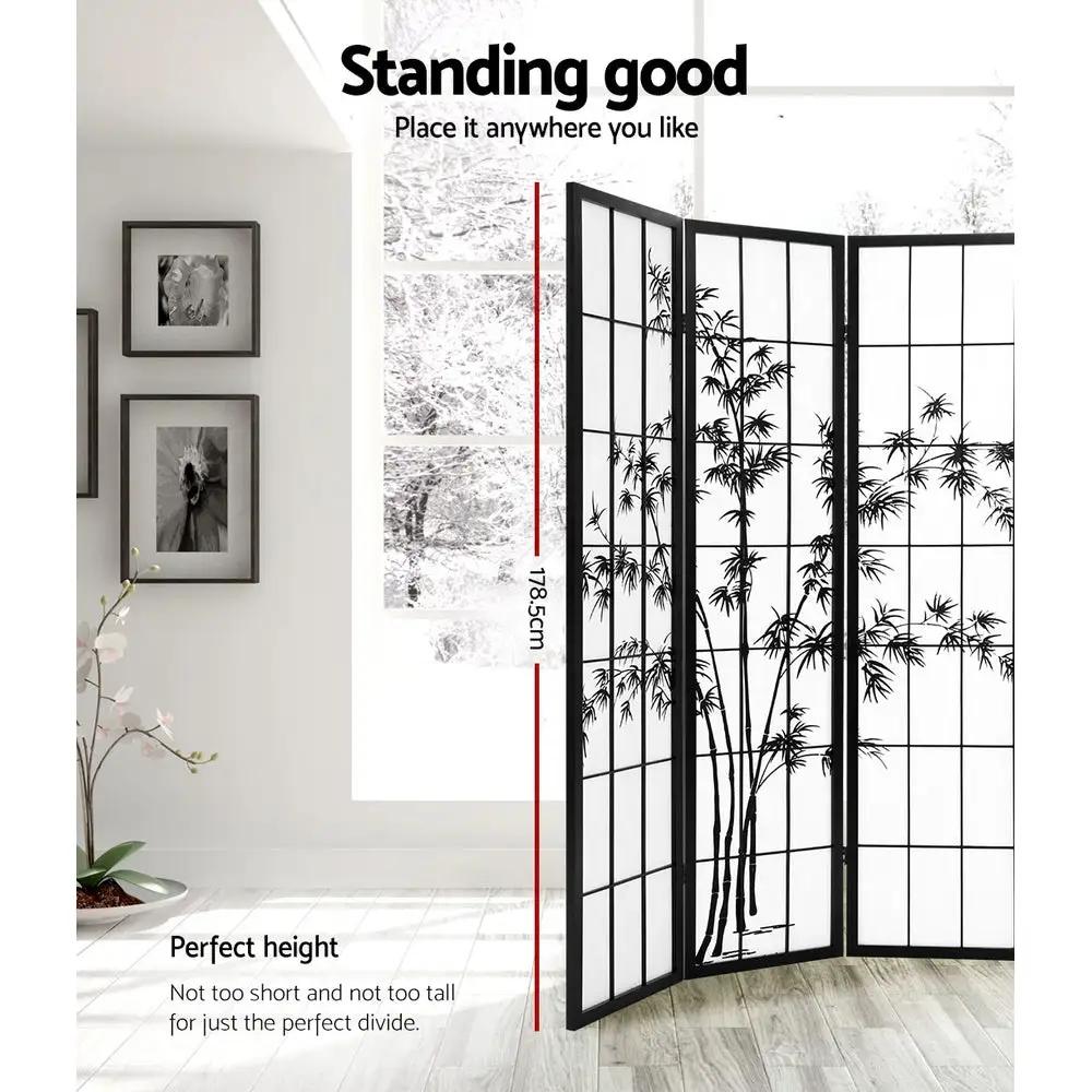 ZenVista 8-Panel Room Divider | Black & White