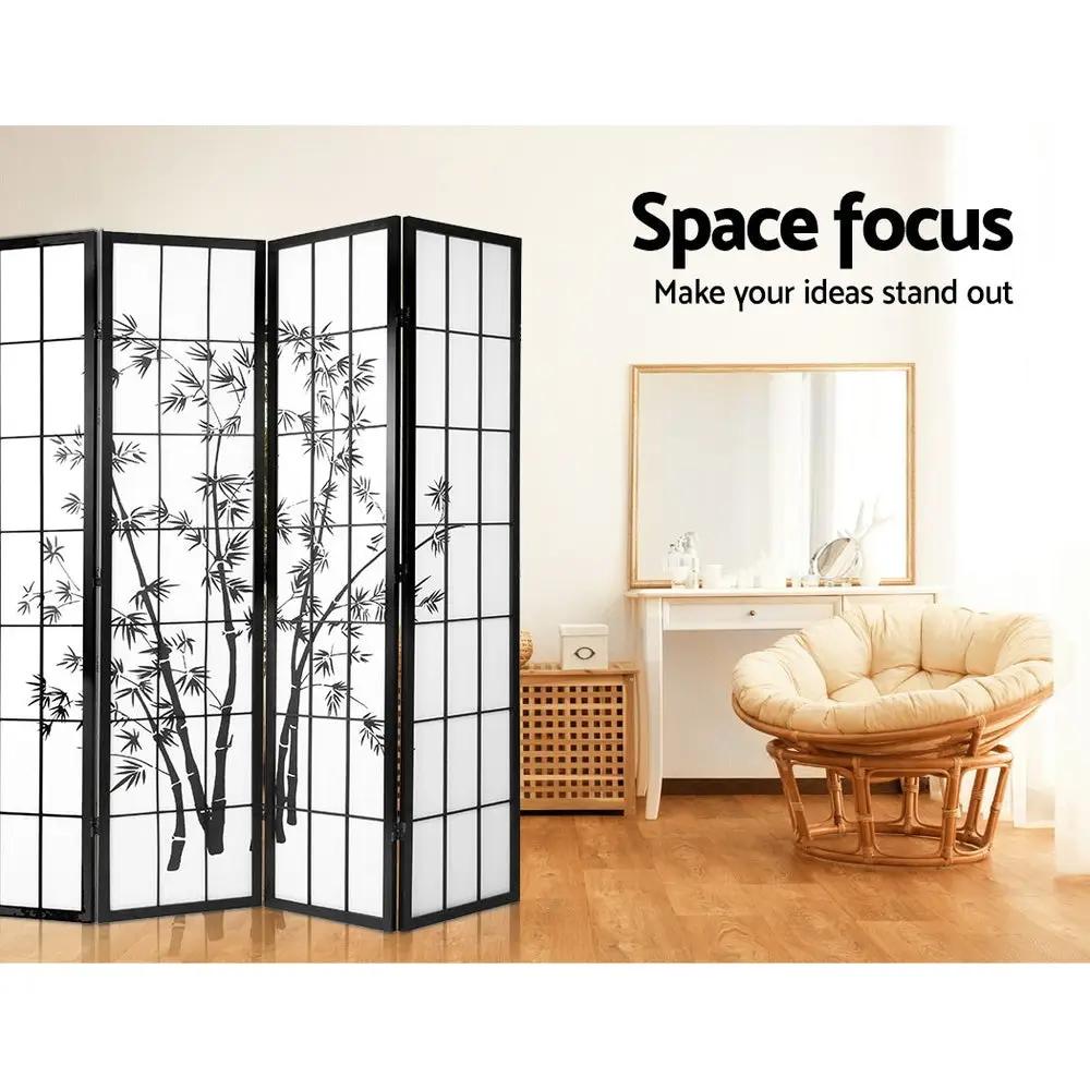 ZenVista 8-Panel Room Divider | Black & White