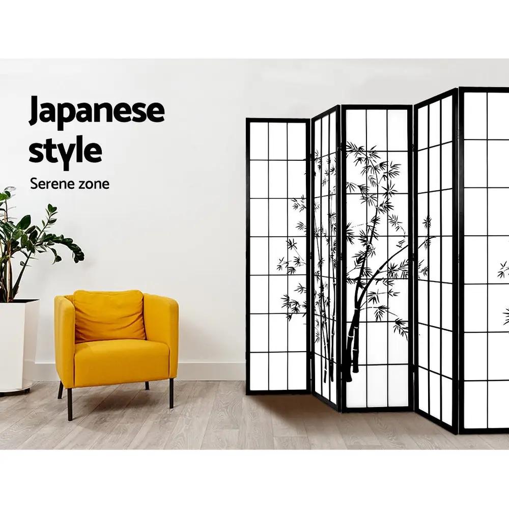 ZenVista 8-Panel Room Divider | Black & White