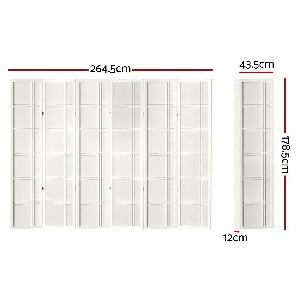 6 Panel Elegance Flex Room Divider| Nova White