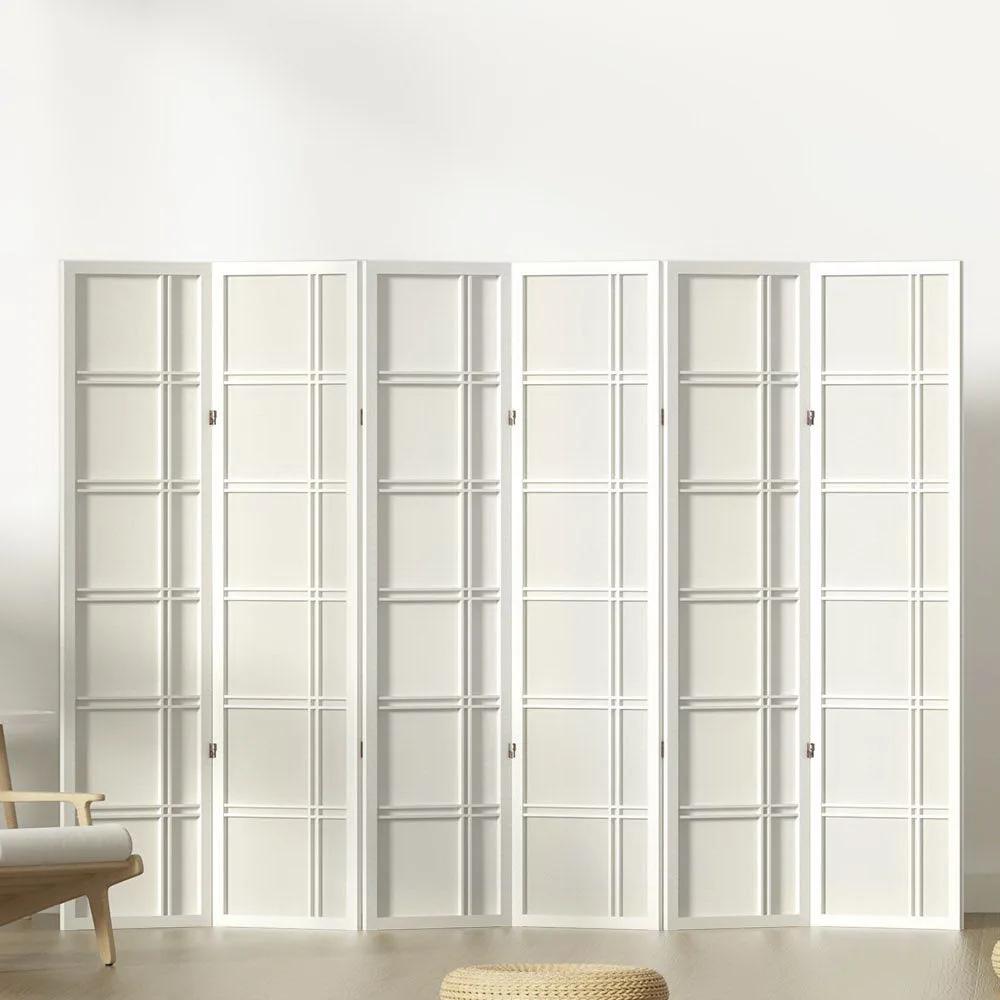 6 Panel Elegance Flex Room Divider| Nova White