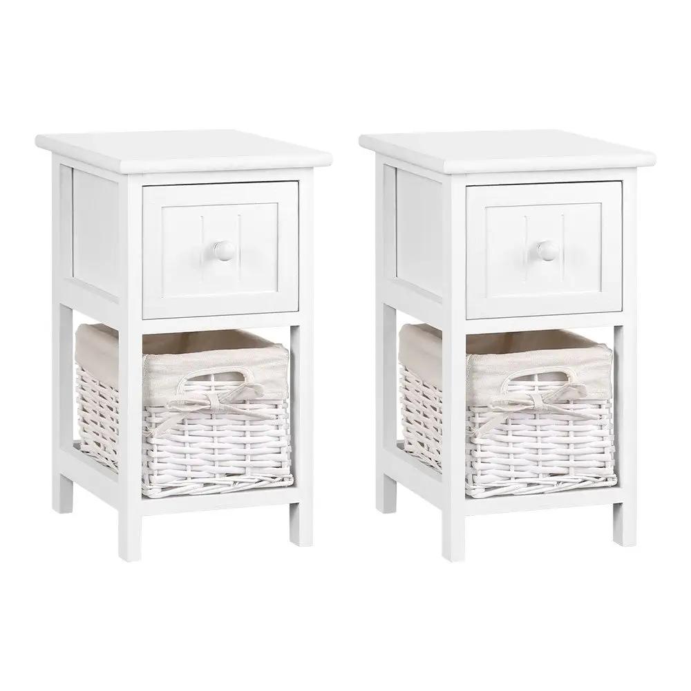 2x Rustwick Bedside Tables | White