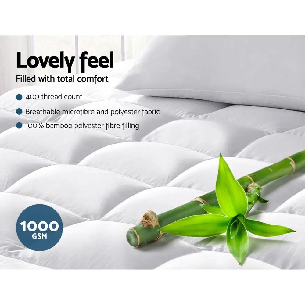 Single Premium Bamboo Mattress Topper