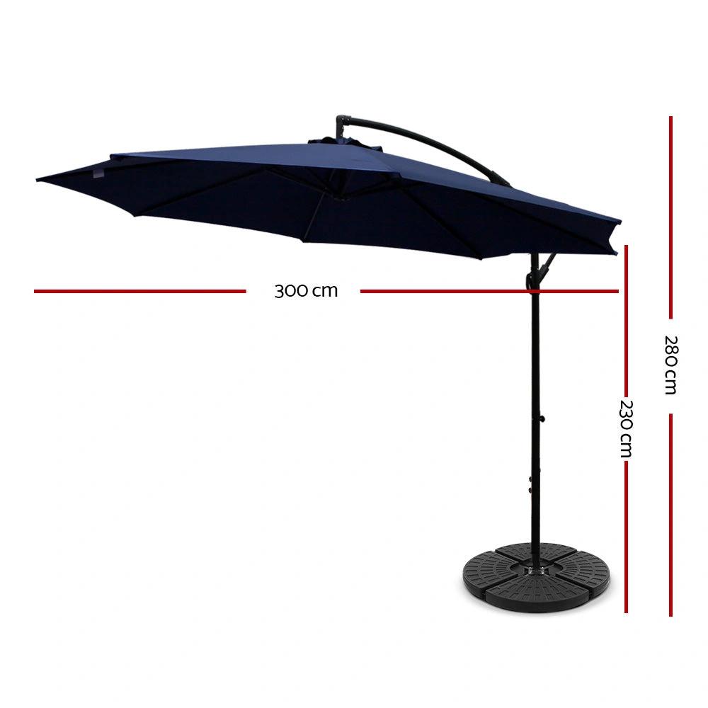 Suncrest Elegance Side Post Umbrella | Navy | 3m