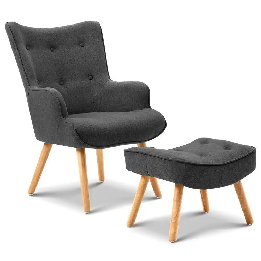 Lansar Armchair and Ottoman | Charcoal