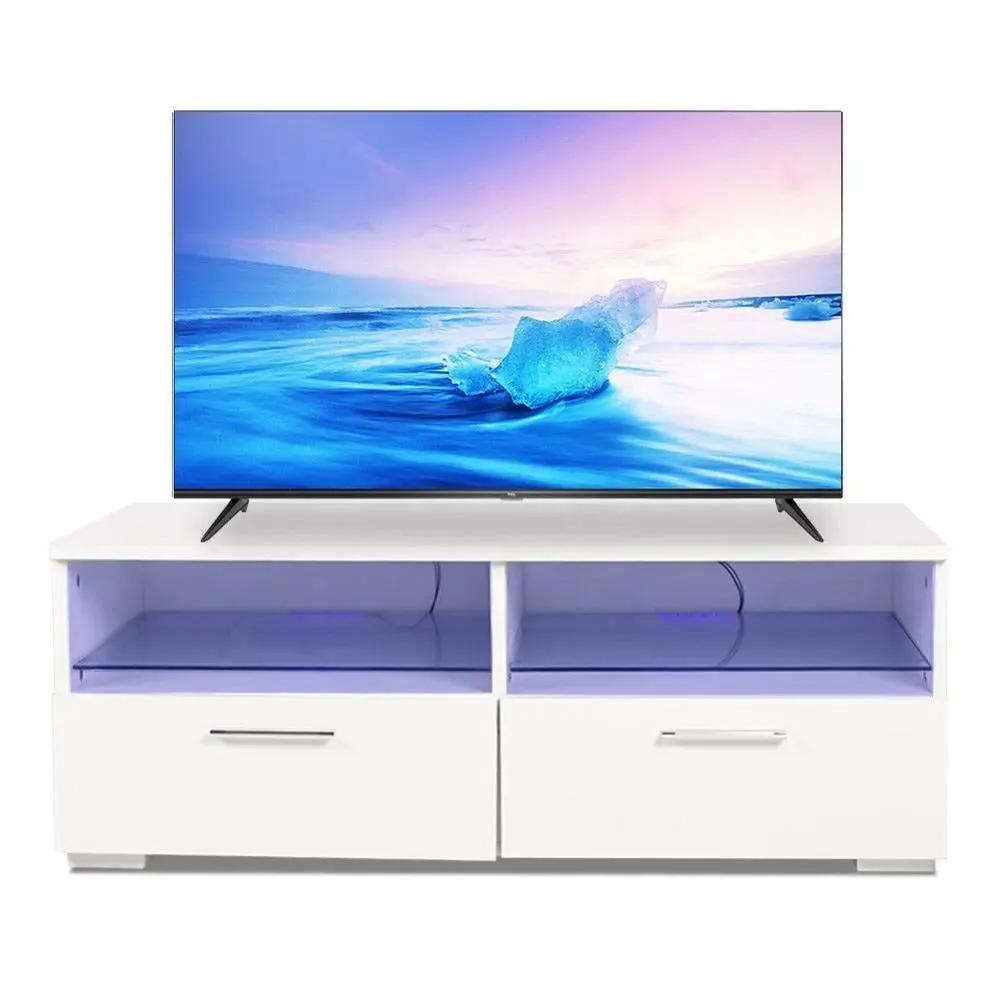 LumaLux Coffee Table TV Cabinet with LED lights | White