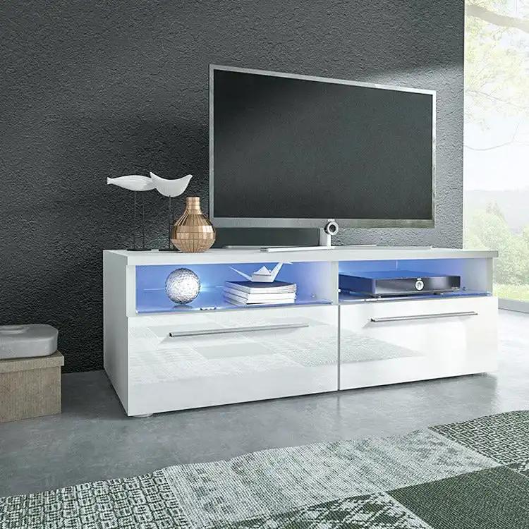 LumaLux Coffee Table TV Cabinet with LED lights | White