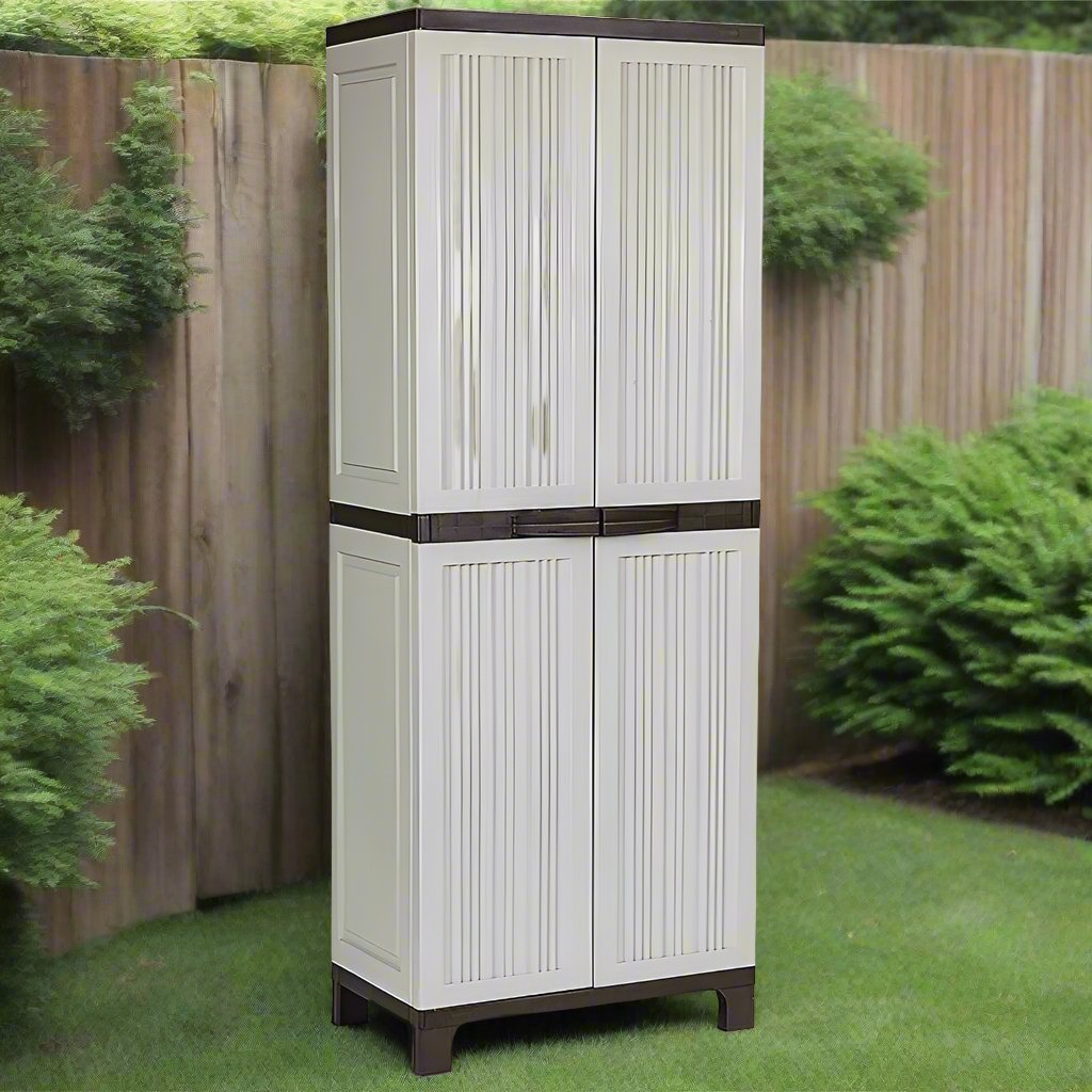 BotanicCraft Lockable Outdoor Storage Cabinet | 37cm x 65cm x 173cm