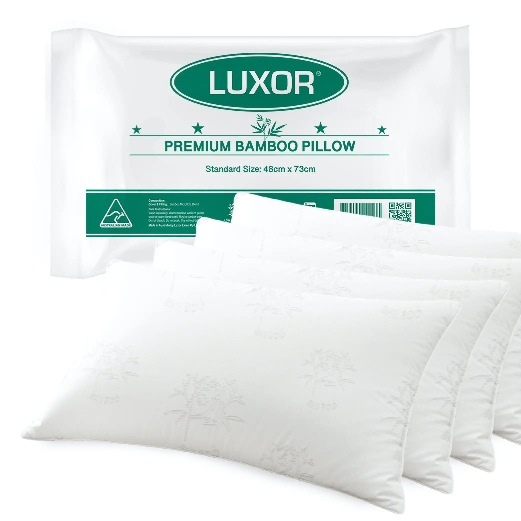 Australian Made Luxor Bamboo Cooling Pillow | Four Pack