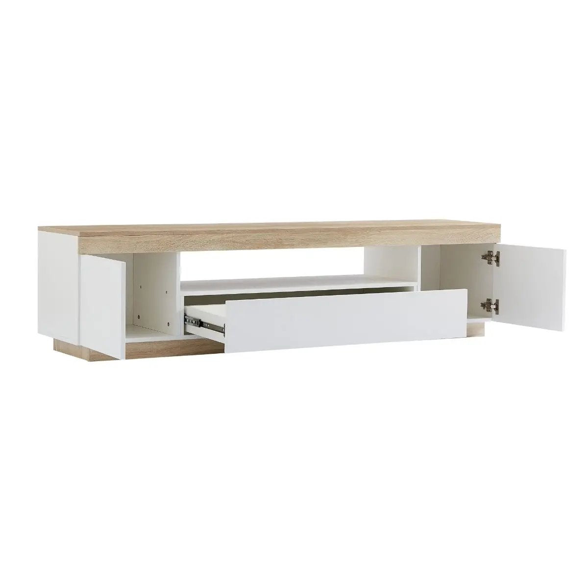 CoastalCharm TV Cabinet | White & Oak | 180cm