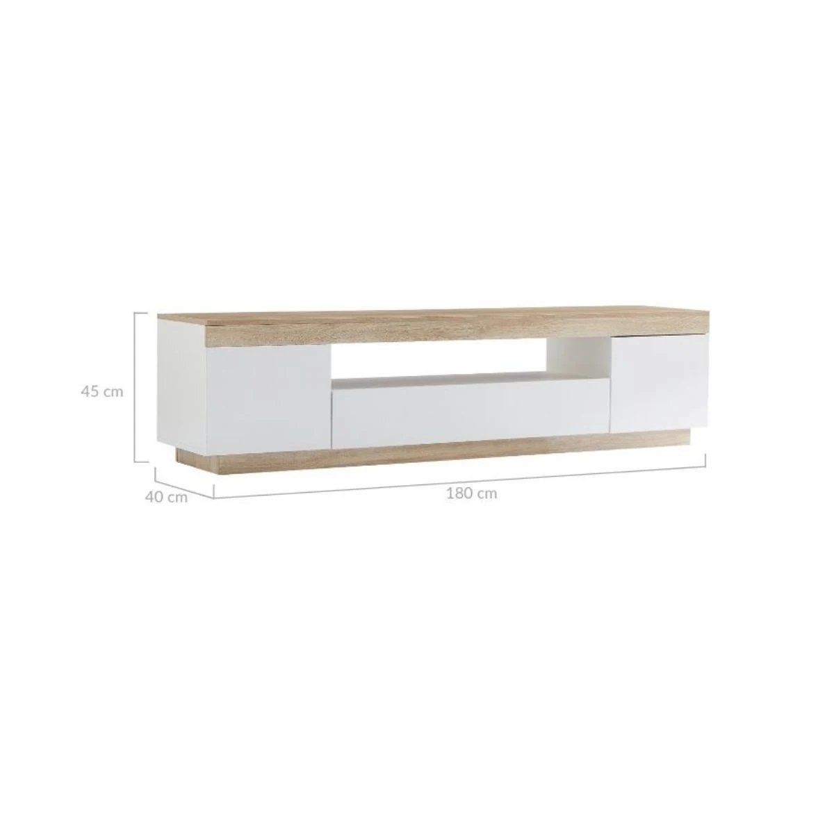 CoastalCharm TV Cabinet | White & Oak | 180cm