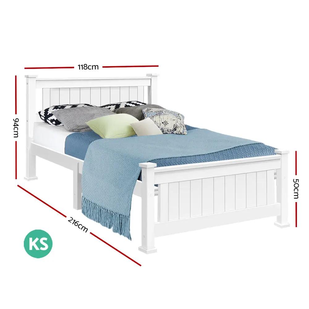 King Single (White) Wooden Bed Frame | NatureDream